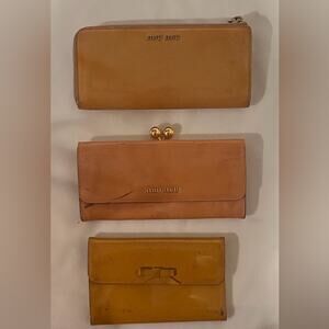 Mui mui three project - rehab - long patent leather wallets